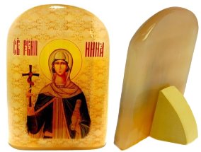 Именная икона из селенита "Святая Нина" 