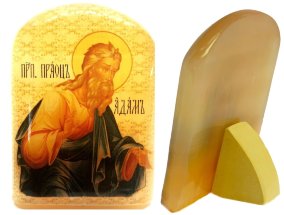 Именная икона из селенита "Св. Адам" 