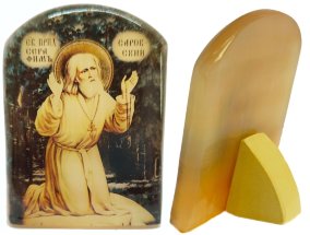 Икона из селенита № 6 "Прп. Серафим Саровский" 